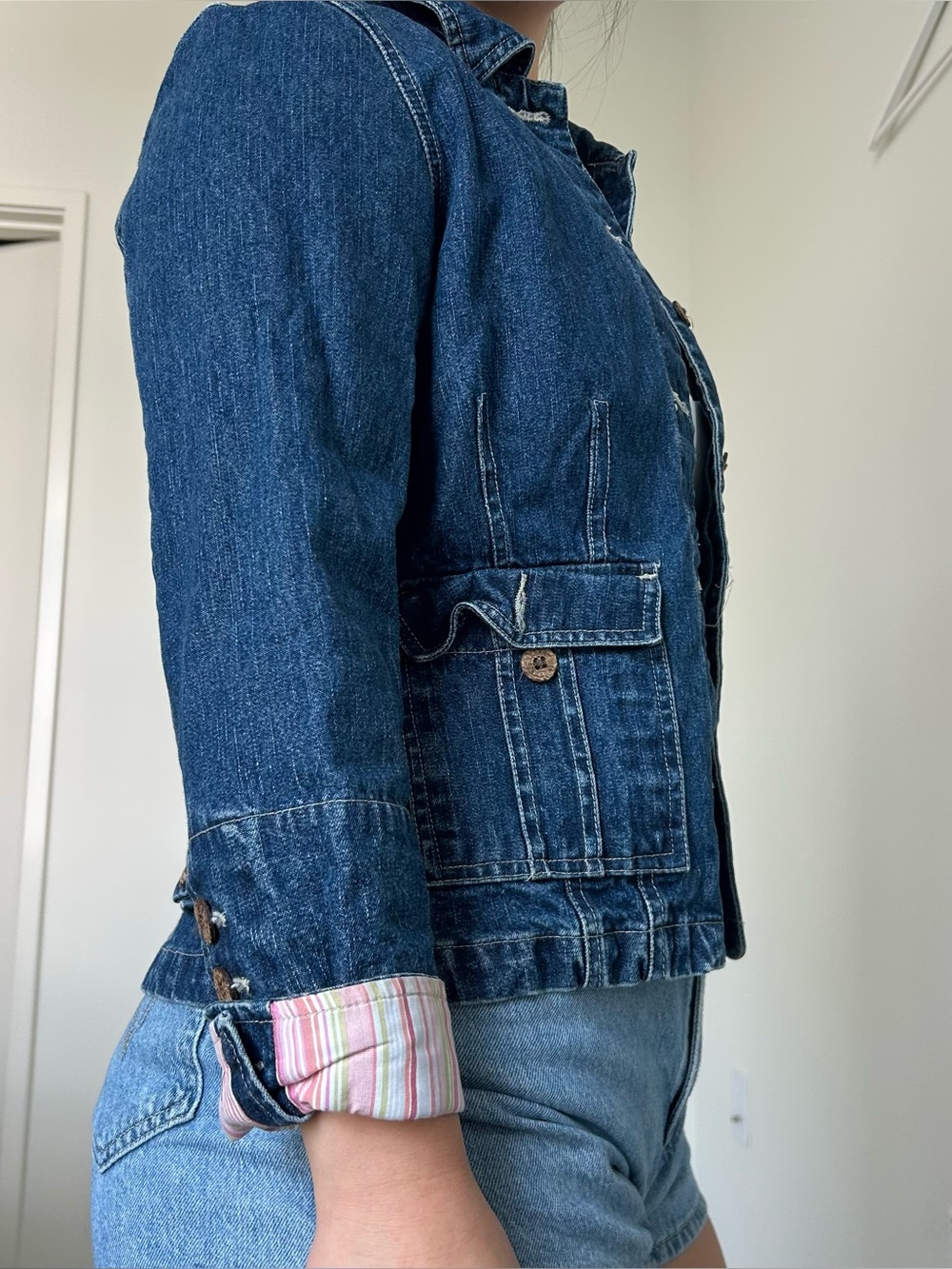 y2k cottagecore kidcore feminine Caribbean Joe denim stripe jacket